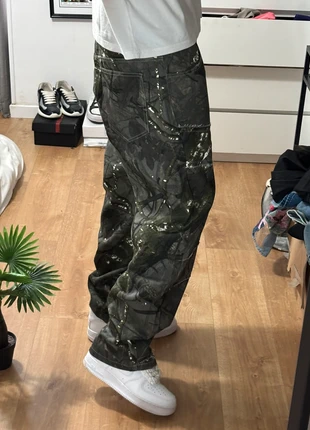 Pantalon jean y2k vintage large oversize camouflage motif design moderne, marque: y2k, état: Neuf avec étiquette, taille: L, 36,00 €, 38,50 € Protection acheteurs incluse