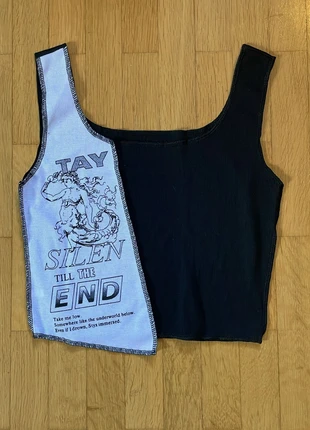 y2k Top Black/White Stretch, merk: y2k, staat: Heel goed, maat: S / 36 / 8, € 9,99, € 11,19 inclusief Kopersbescherming