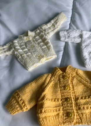 3 hand knitted dolls / premature baby size cardigan, brand: Hand Knitted, condition: New without tags, size: Preemie, up to 44cm, £5.00, £5.70 includes Buyer Protection