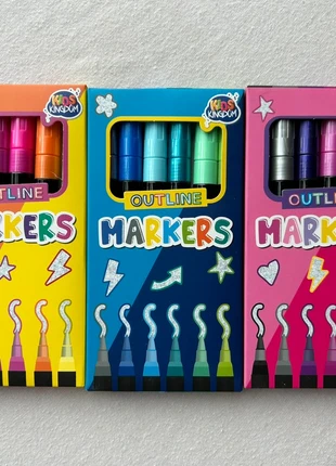 3x6 outline markers Action, merk: Action, staat: Nieuw met prijskaartje, maat: Universeel, € 3,00, € 3,85 inclusief Kopersbescherming