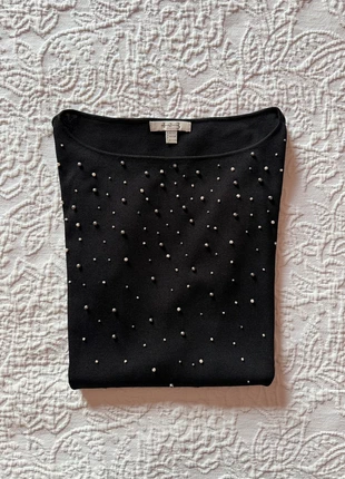 Pull noir à perles – Col bateau et manches longues - Maison 123 (Taille 38/M, convient aussi 36/S), marke: Maison 123, zustand: Sehr gut, größe: M / 38 / 10, 15,00 €, 16,45 € inklusive Vinted-Käuferschutz