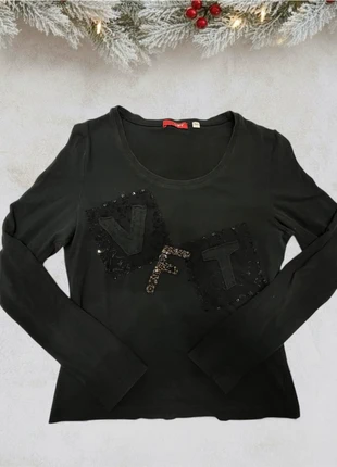 Maglia Nera VFT con Applicazioni Paillettes/Velluto - Taglia L, marke: Puro Cotone, zustand: Gut, größe: L / 40 / 12, 6,00 €, 7,00 € inklusive Vinted-Käuferschutz