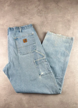 Pantalon carhartt B237 DST single knee workwear baggy bleu clair vintage - Taille 36x32, brand: Carhartt, condition: Very good, size: W36, €35.00, €37.45 includes Buyer Protection Pro