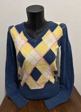 Pull Tommy Hilfiger Femme – Motif Losanges – Col V – Taille XS, marca: Tommy Hilfiger, estado: Muy bueno, tamaño: XS / 34 / 6, 11,90 €, 13,20 € Protección al comprador incluida