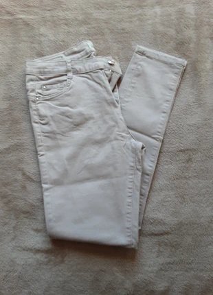 Pantalon beige Pimkie 38 | Coton stretch | Style casual chic polyvalent, marca: Pinkie, estado: Muito bom, tamanho: L / 40 / 12, €9.00, €10.15 inclui Proteção do Comprador