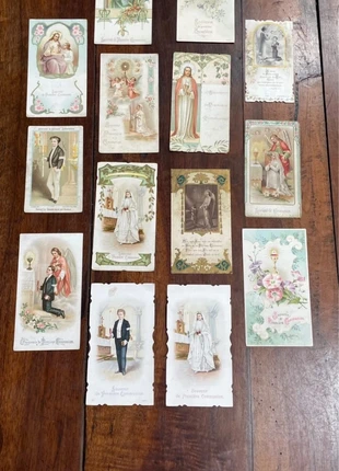 Lot de 14 images religieuses souvenirs de communion 1913🌺., état: Très bon état, 29,00 €, 31,15 € Protection acheteurs incluse