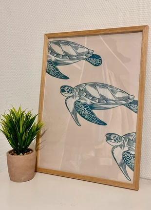 Affiche décorative 30x40cm motif tortue turquoise dessin été plage aesthetic tendance pinterest, merk: Tendance, staat: Nieuw met prijskaartje, € 12,00, € 13,30 inclusief Kopersbescherming