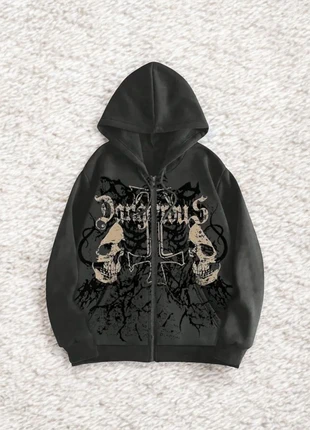 Hoodie zip noir Y2K gothique Y2K, brand: y2k, condition: New without tags, size: M / 38 / 10, €33.00, €35.35 includes Buyer Protection