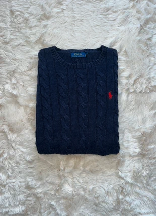 Torsadé Ralph-Lauren bleu marine avec logo rouge | L |, marque: Ralph Lauren, état: Très bon état, taille: L / 40 / 12, 55,00 €, 58,45 € Protection acheteurs incluse