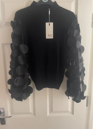 Black Jumper with Statement Sleeves - One Size, brand: May By Shining Star, condition: New with tags, size: One size, £15.00, £16.45 includes Buyer Protection