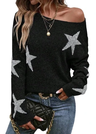 Pull épaule dénudé avec dessin style gotique, marque: Aesthetic, état: Neuf sans étiquette, taille: S / 36 / 8, 37,00 €, 39,55 € Protection acheteurs incluse