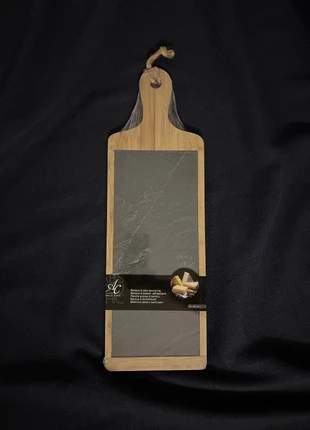 Kaasplank serveerplank NIEUW in plastic bamboe & leisteen, merk: Absolu Chic, staat: Nieuw met prijskaartje, € 1,99, € 2,79 inclusief Kopersbescherming