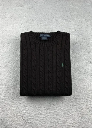 Pull col rond Torsadé Ralph Lauren / Taille M Femme / Noir logo brodé Vert, brand: Ralph Lauren, condition: Very good, size: M / 38 / 10, €54.90, €58.35 includes Buyer Protection Pro