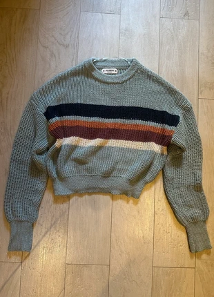 Jersey azul Pull & Bear S-M | Knit grueso | Rayas multicolor, brand: Pull & Bear, condizioni: Ottime, taglia: S / IT 40 / EU 36, €8.00, €9.10 include la Protezione acquisti