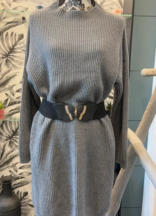 Robe pull Benetton – Taille S – Maille épaisse grise, merk: United Colors of Benetton, staat: Heel goed, maat: S / 36 / 8, € 9,00, € 10,15 inclusief Kopersbescherming