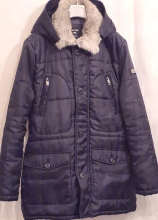 Sonny Bono parka pelliccia sintetica e cappuccio removibili blu M ottime condizioni piccolo difetto, brand: Sonny Bono, condizioni: Ottime, taglia: M, €29.99, €32.19 include la Protezione acquisti