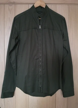 Casual chic khaki groen herenoverhemd met ritssluiting, marca: Zara, estado: Muito bom, tamanho: M, €5.00, €5.95 inclui Proteção do Comprador