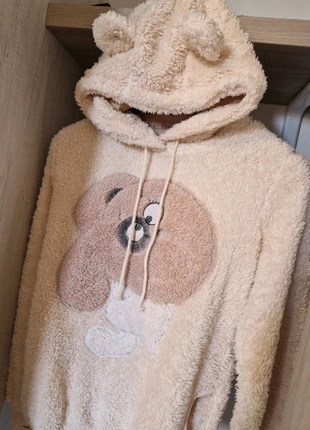 Felpa peluche beige con orsetto e cappuccio con orecchie 🐻 Taglia M, état: Très bon état, taille: M / 38 / 10, 9,99 €, 11,19 € Protection acheteurs incluse