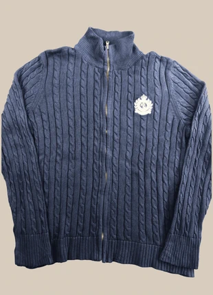 Veste Maille Torsadée Ralph Lauren | Coton Bleu Marine Col Montant Zippé Chic | Femme Taille XL, brand: Ralph Lauren, condition: Very good, size: XL / 42 / 14, €29.90, €32.10 includes Buyer Protection