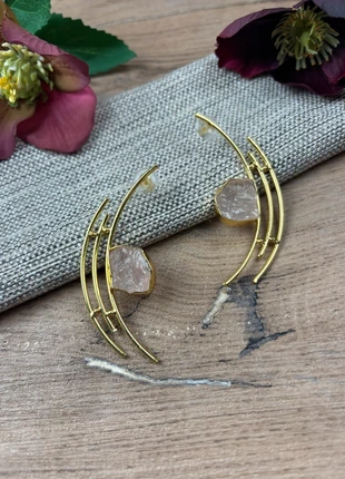 Boucles d’oreilles quartz brut. Clou, état: Très bon état, 15,00 €, 16,45 € Protection acheteurs (Pro) incluse