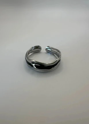 Bague argentée et noire, brand: CHROME, condition: Very good, size: Adjustable, €6.99, €8.04 includes Buyer Protection Pro