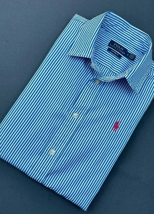 Chemise Ralph Lauren à rayures Bleu/Blanc - Taille XS Femme - Coupe Custom Fit - Comme neuf, marque: Ralph Lauren, état: Très bon état, taille: XS / 34 / 6, 50,00 €, 53,20 € Protection acheteurs incluse