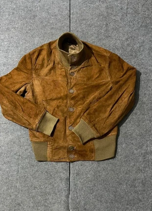 Brown 80s Vintage 100% Suede Buttoned Bomber Jacket, brand: other, condition: Very good, size: S / UK 8-10, £34.99, £37.44 includes Buyer Protection Pro