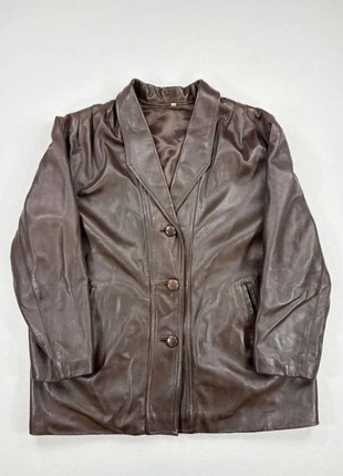 Veste vintage en simili cuir marron chocolat – style oversize années 80 - taille M, brand: Vintage Dressing, condition: Very good, size: M / 38 / 10, €28.00, €30.10 includes Buyer Protection Pro