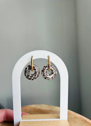 Créole avec pampille rond léopard, marque: creat64, état: Neuf sans étiquette, 7,00 €, 8,05 € Protection acheteurs (Pro) incluse