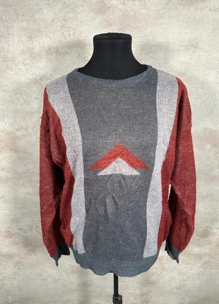 Sweater Hiver Ethnic Vintage 80s 90s y2k Vintage gris centre, manches rouges taille L, brand: Vintage Dressing, condition: Very good, size: L, €24.00, €25.90 includes Buyer Protection Pro