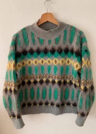 Pull gris multicolore maille doux chic vert gris jaune taille 42, brand: Boutique Italiana, condition: Very good, size: XL / 42 / 14, €23.00, €24.85 includes Buyer Protection