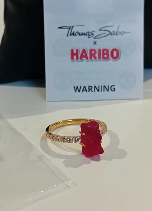 Bague Thomas Sabo x Haribo rouge argent 925 doré T56, brand: Thomas Sabo, condition: New with tags, size: 17.7 mm Ø, €65.00, €68.95 includes Buyer Protection Pro