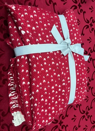 plaid tricot rouge et blanc style chalet cosy hiver cocooning, merk: cosy, staat: Heel goed, maat: Overige, € 20,00, € 21,70 inclusief Kopersbescherming