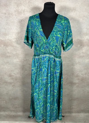 Robe Goa vert bleu fleuri fluide croise taille L, brand: Goa, condition: Very good, size: L / 40 / 12, €20.00, €21.70 includes Buyer Protection Pro