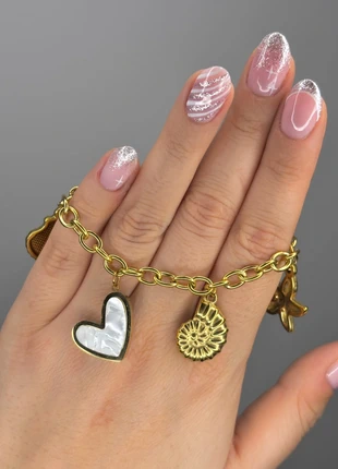 Bracelet femme breloques dorées acier inoxydable tendance, marque: Tendance, état: Très bon état, 12,95 €, 14,30 € Protection acheteurs (Pro) incluse