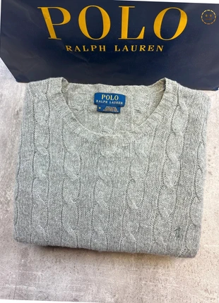 Pull en maille torsadé Ralph Lauren unies gris logo brodé col round taille M homme / ASI020, marque: Ralph Lauren, état: Très bon état, taille: M, 54,90 €, 58,35 € Protection acheteurs incluse