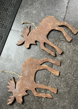 Rennes de Noël en Bois – Lot de 2 (31×30 cm) kerst rendieren, merk: Noël, staat: Heel goed, € 8,00, € 9,10 inclusief Kopersbescherming