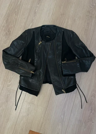 veste en cuir cintrée maje zippé perfecto biker punk rock n roll leather jacket vintage, marque: Maje, état: Très bon état, taille: S / 36 / 8, 47,00 €, 50,05 € Protection acheteurs incluse