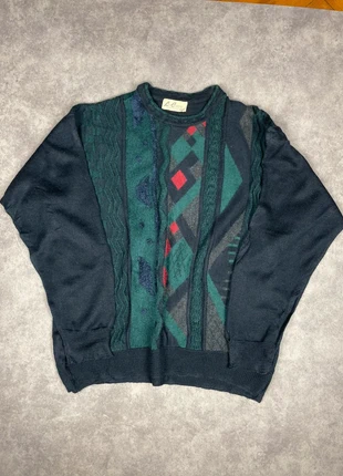 Pull papy ethnique Vintage - Style coogi - Old school 90’s Retro - Taille XL | P16, merk: Vintage Dressing, staat: Heel goed, maat: XL, € 12,00, € 13,30 inclusief Kopersbescherming
