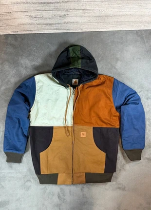 Reworked Multicolor Workwear Hoodie Jacket Carhartt Style Vintage Duck, marque: Re-Worked, état: Très bon état, taille: L, 38,50 €, 41,13 € Protection acheteurs incluse