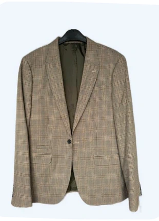 Blazer homme effet chemise à petits carreaux marron et noir – Neuf avec étiquette Villain London, brand: Villain London, condition: New with tags, size: XL, €18.00, €19.60 includes Buyer Protection