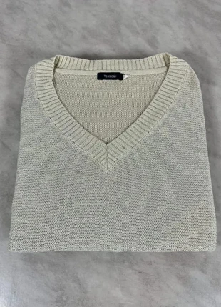 Yessica – Pull long col V beige clair – Taille S Chic et tendance Code 240N, merk: Yessica, staat: Heel goed, maat: S / 36 / 8, € 18,00, € 19,60 inclusief Kopersbescherming Pro