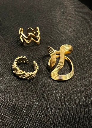 Gold Ring Set (3pcs) | Aesthetic Chunky Minimalist Rings, condition: New with tags, size: Adjustable, £9.50, £10.68 includes Buyer Protection