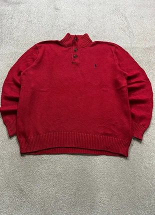Ralph Lauren Sweater/Jersey Retro Old Money Long Neck Cotton Embroidered Logo Red, marque: Ralph Lauren, état: Très bon état, taille: XL, 30,90 €, 33,15 € Protection acheteurs incluse