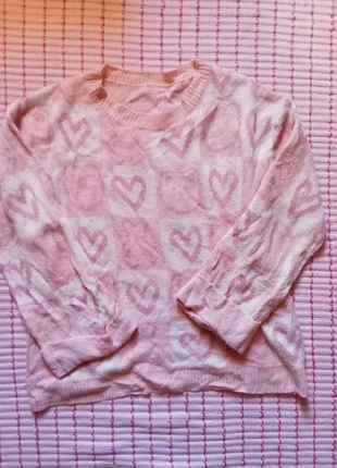 Pink vintage coquette cutecore kawaii oversized heart and bunny patterned sweater, brand: COQUETTE, condizioni: Ottime, taglia: M / IT 42 / EU 38, €4.00, €4.90 include la Protezione acquisti