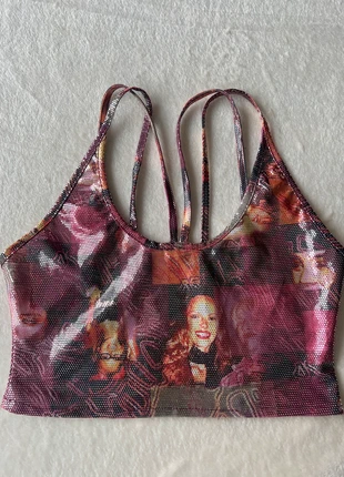 Top court imprimé 👾 bretelles fines croisées - Taille S, marque: Inconnu, état: Très bon état, taille: S / 36 / 8, 9,00 €, 10,15 € Protection acheteurs incluse