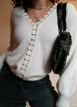 Pull blanc doux avec dentelle fleurs – Shein (S / 36), marque: Shein, état: Très bon état, taille: S / 36 / 8, 10,20 €, 11,41 € Protection acheteurs (Pro) incluse