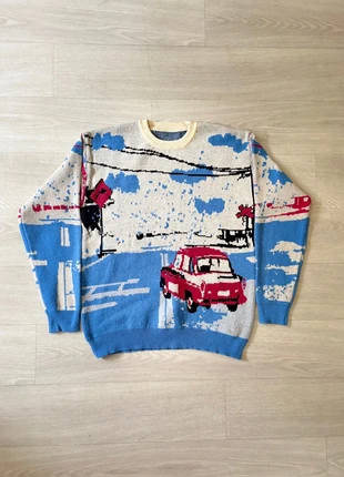 Knit Pixel Blue Roadtrip Vibes - Comfy Style - Size M, marque: y2k, état: Neuf sans étiquette, taille: M, 36,00 €, 38,50 € Protection acheteurs incluse