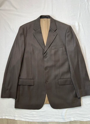 Sophisticated Edge: Classic Brown Pinstripe Blazer Men blazer Size L brown with stripes, état: Très bon état, taille: L, 15,00 €, 16,45 € Protection acheteurs incluse