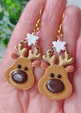 Boucles d'oreilles Renne de Noël, merk: FIMO, staat: Nieuw zonder prijskaartje, € 9,00, € 10,15 inclusief Kopersbescherming Pro
